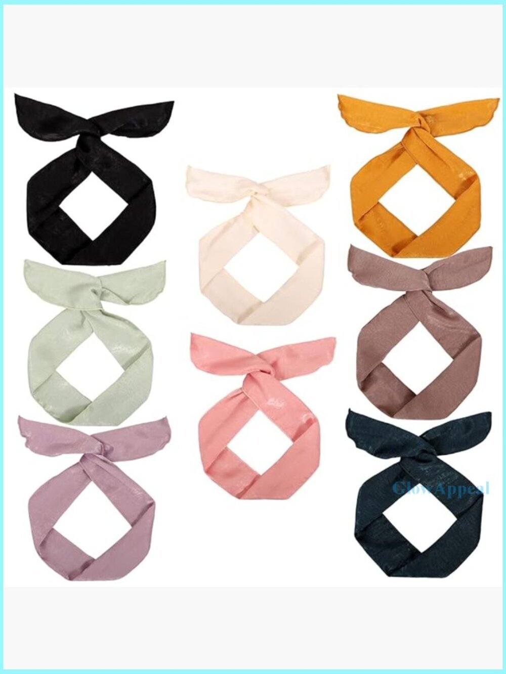 8-Piece Wire Headbands Set, Flexible Design, Soft Chiffon Material, One Size